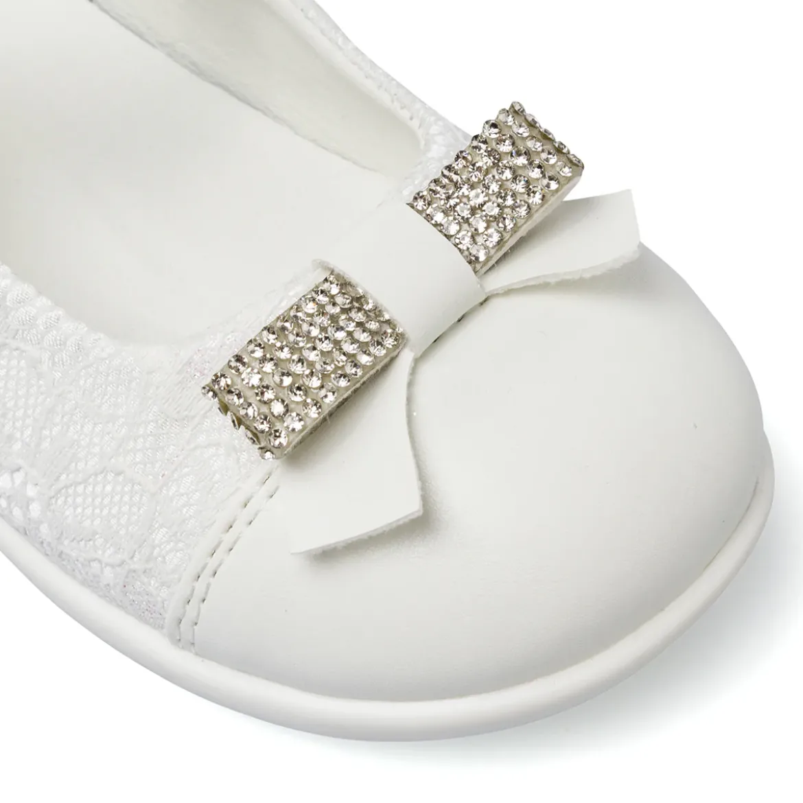 Scarpe primi passi Bambina bianche con pizzo e strass Le scarpe di Alice