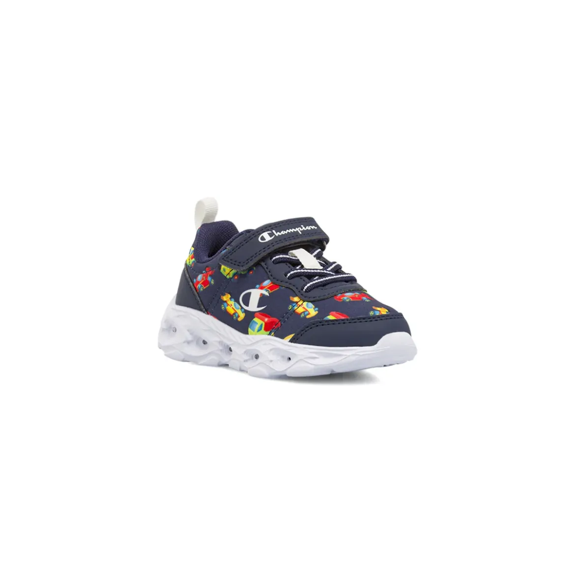 Scarpe primi passi Bambino blu con luci e strappo in velcro Champion