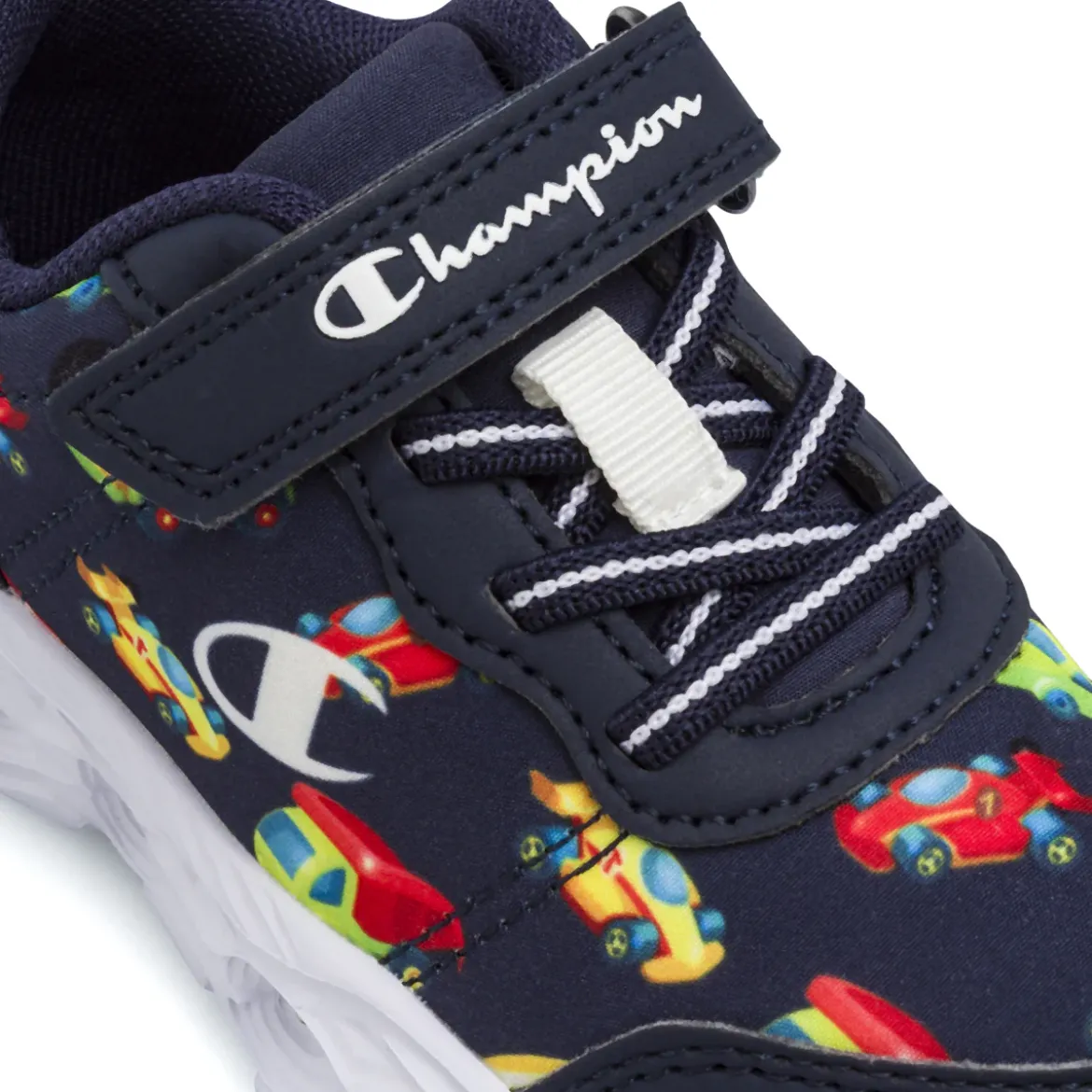 Scarpe primi passi Bambino blu con luci e strappo in velcro Champion