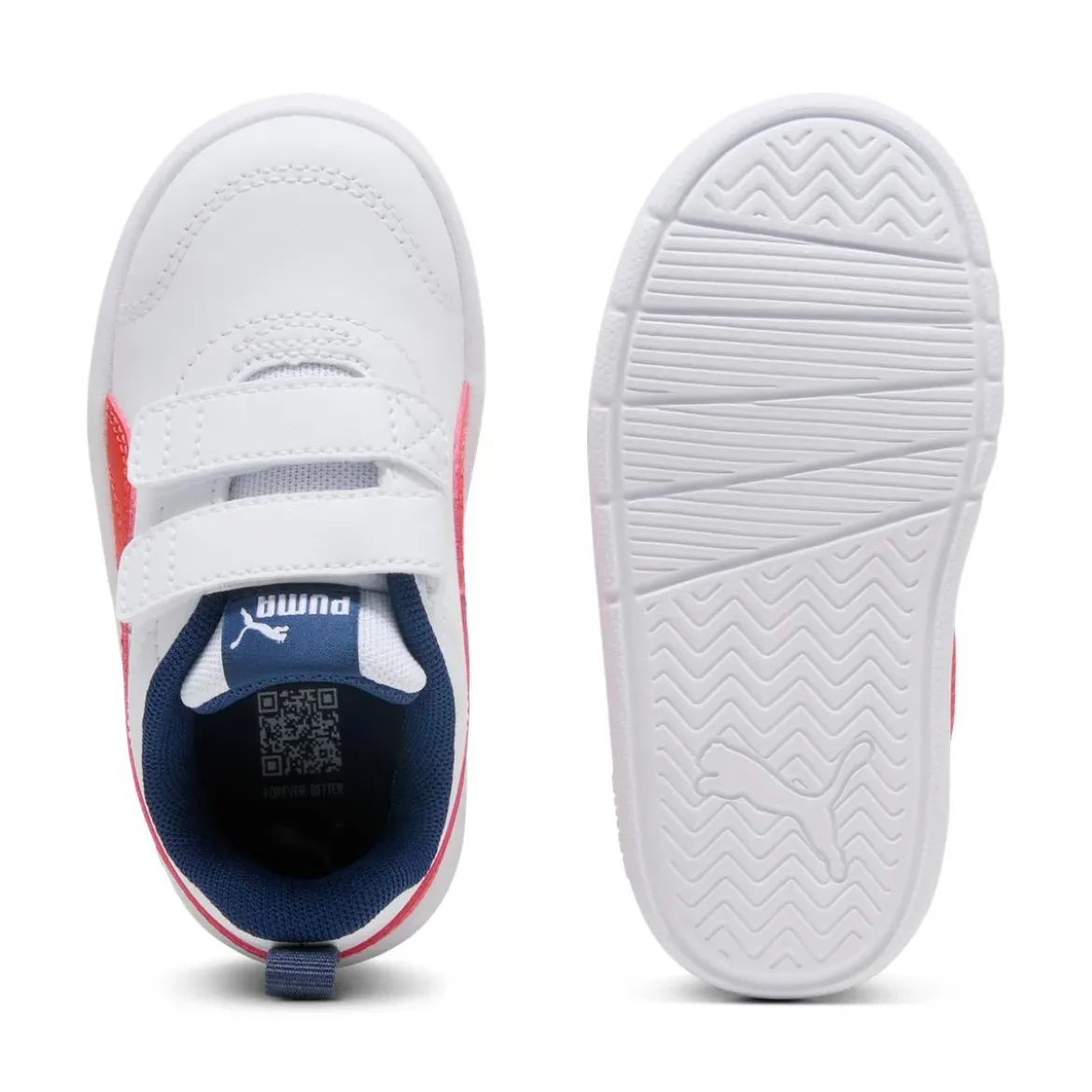 Scarpe Primi passi bianche da Bambino con chiusura a strappo Courtflex V3 V Puma