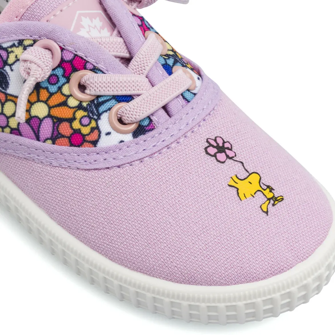 Scarpe primi passi da Bambina lilla in tela Snoopy Lumberjack