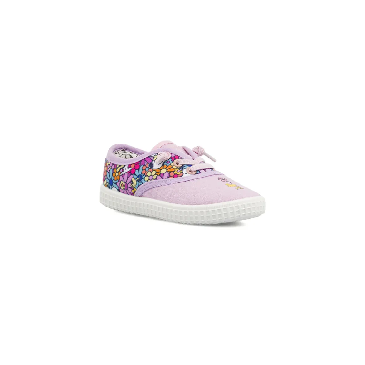 Scarpe primi passi da Bambina lilla in tela Snoopy Lumberjack