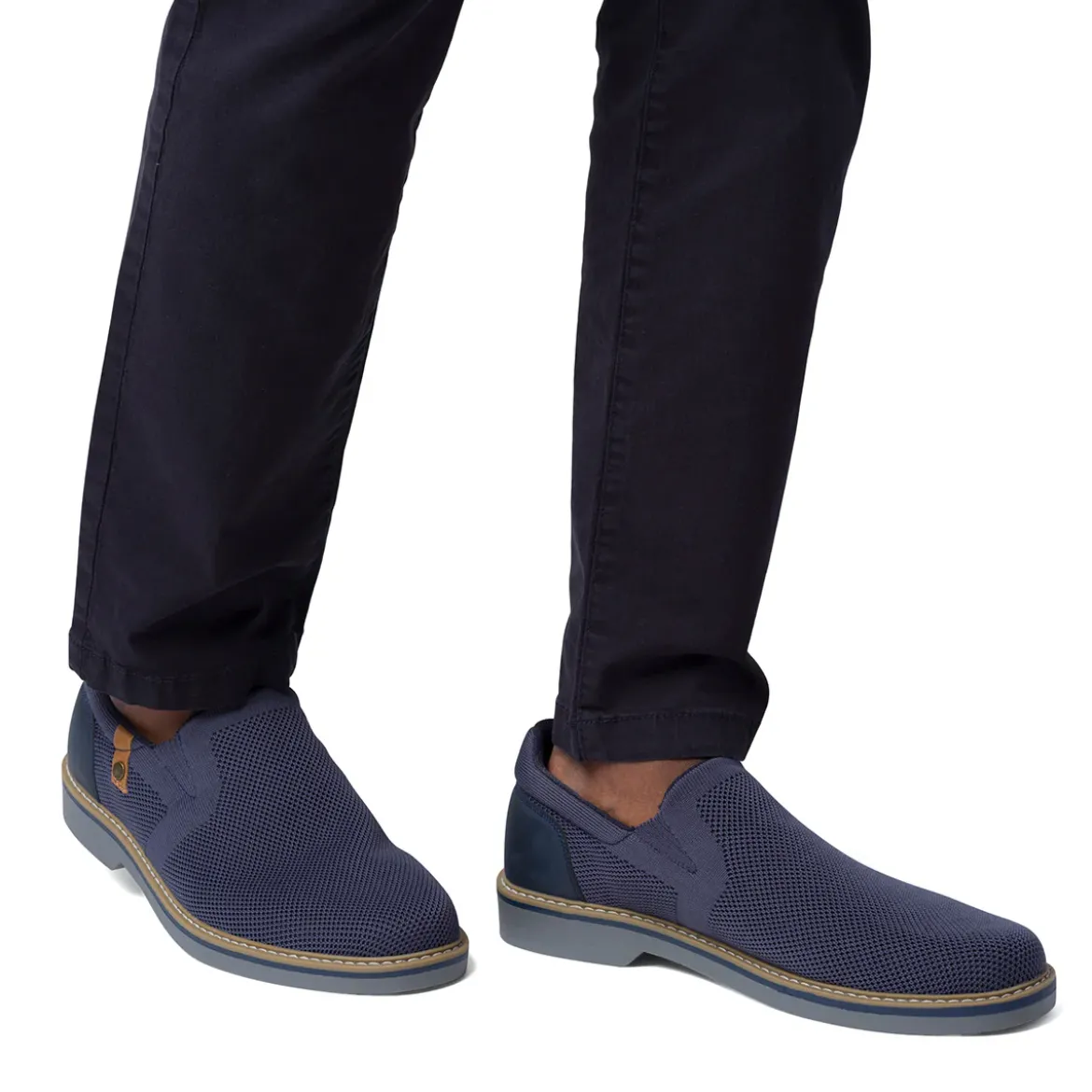 Scarpe slip-on da uomo in tessuto mesh blu con dettagli in contrasto Riflessi Urbani