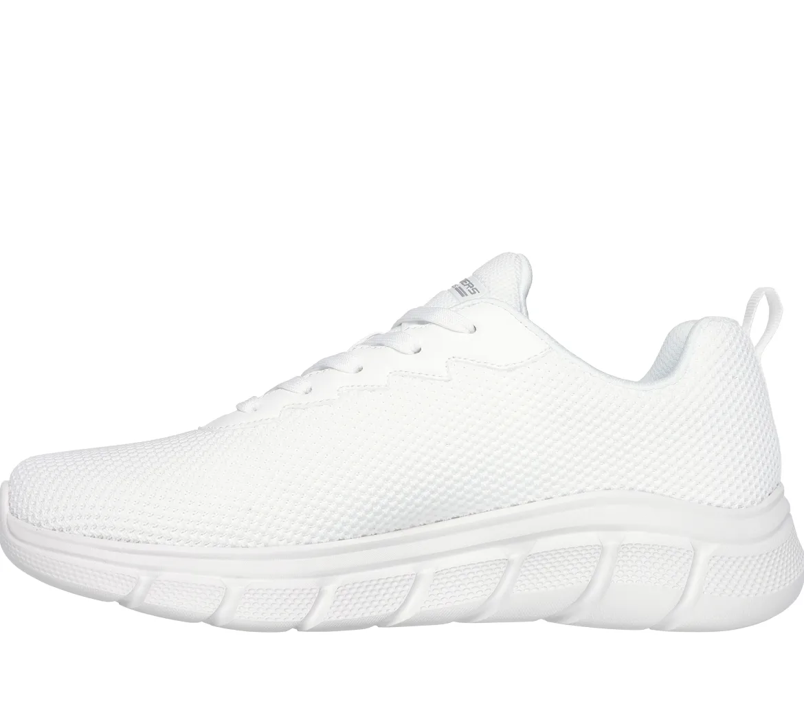Scarpe sportive bianche da uomo in tessuto mesh Skechers Bobs Sport B Flex - Chill Edge