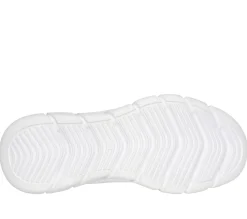 Scarpe sportive bianche da uomo in tessuto mesh Skechers Bobs Sport B Flex - Chill Edge