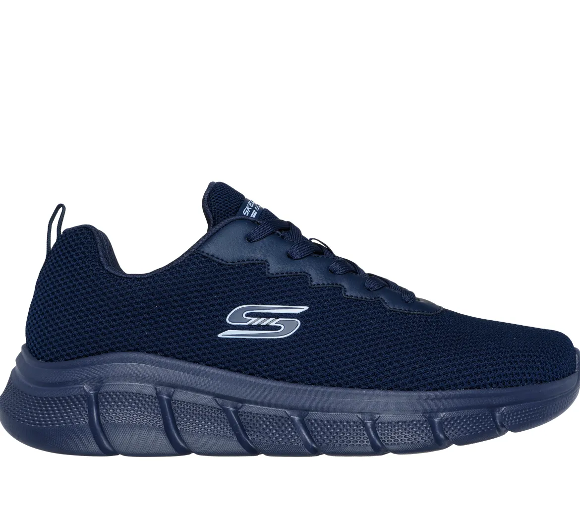 Scarpe sportive blu da uomo in tessuto mesh Skechers Bobs Sport B Flex - Chill Edge