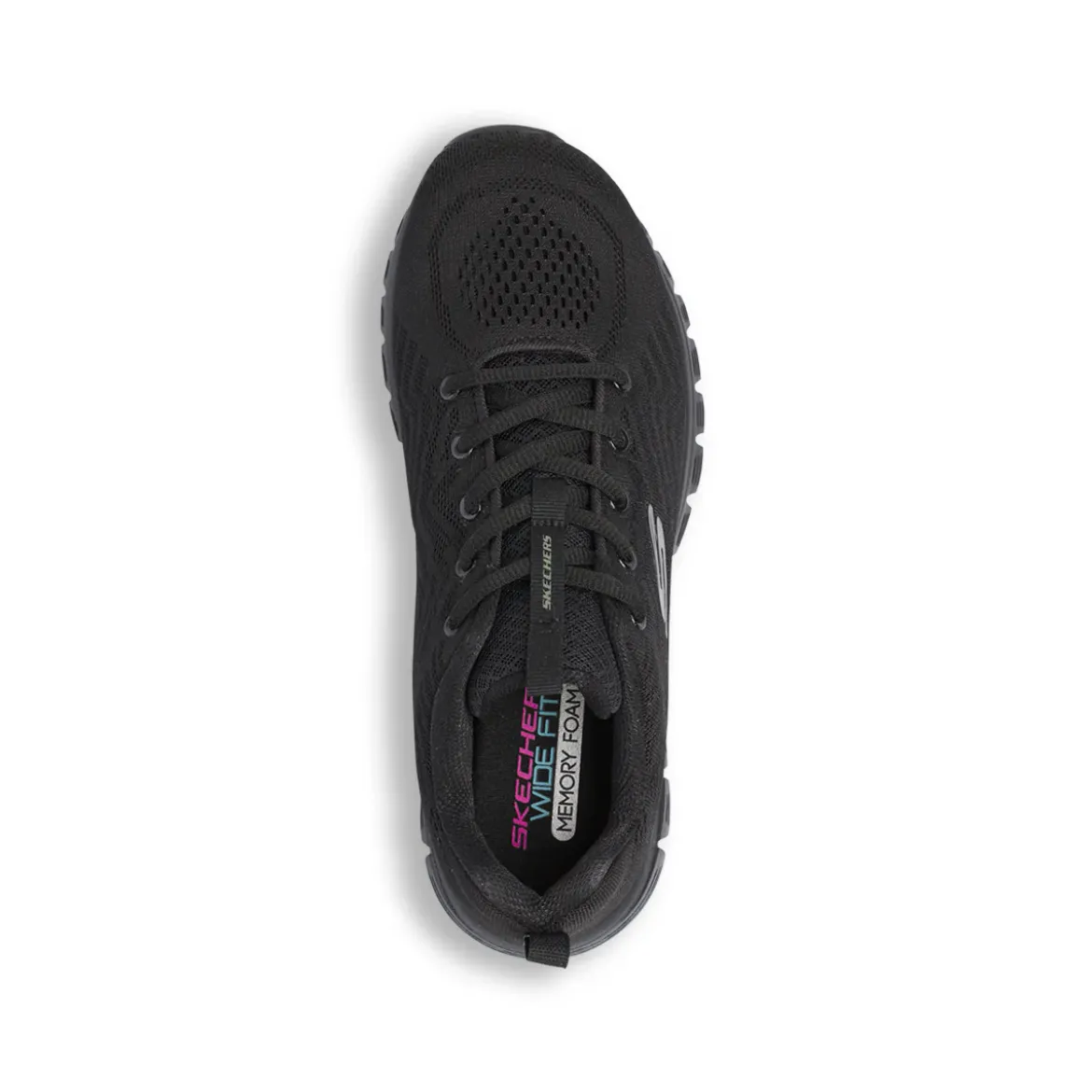 Scarpe sportive nere da Donna Skechers Wide Fit