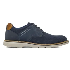 Scarpe stringate blu da Uomo in tessuto canvas Glams