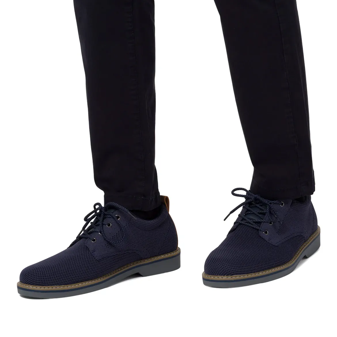 Scarpe stringate da uomo in tessuto blu mesh con allacciatura derby Riflessi Urbani