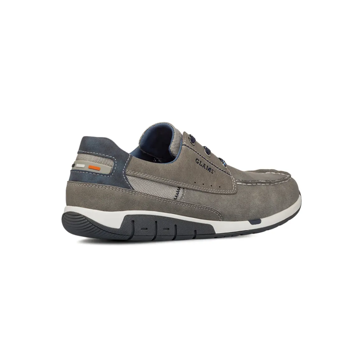 Scarpe Uomo effetto Scamosciato Grigio con suola flessibile e lacci sportivi Glams