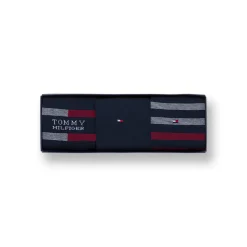 Set 3 paia di calzini Uomo blu Tommy Hilfiger con strisce e logo