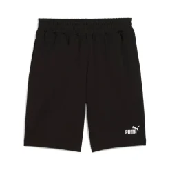 Shorts sportivi da uomo neri con logo bianco a contrasto Puma
