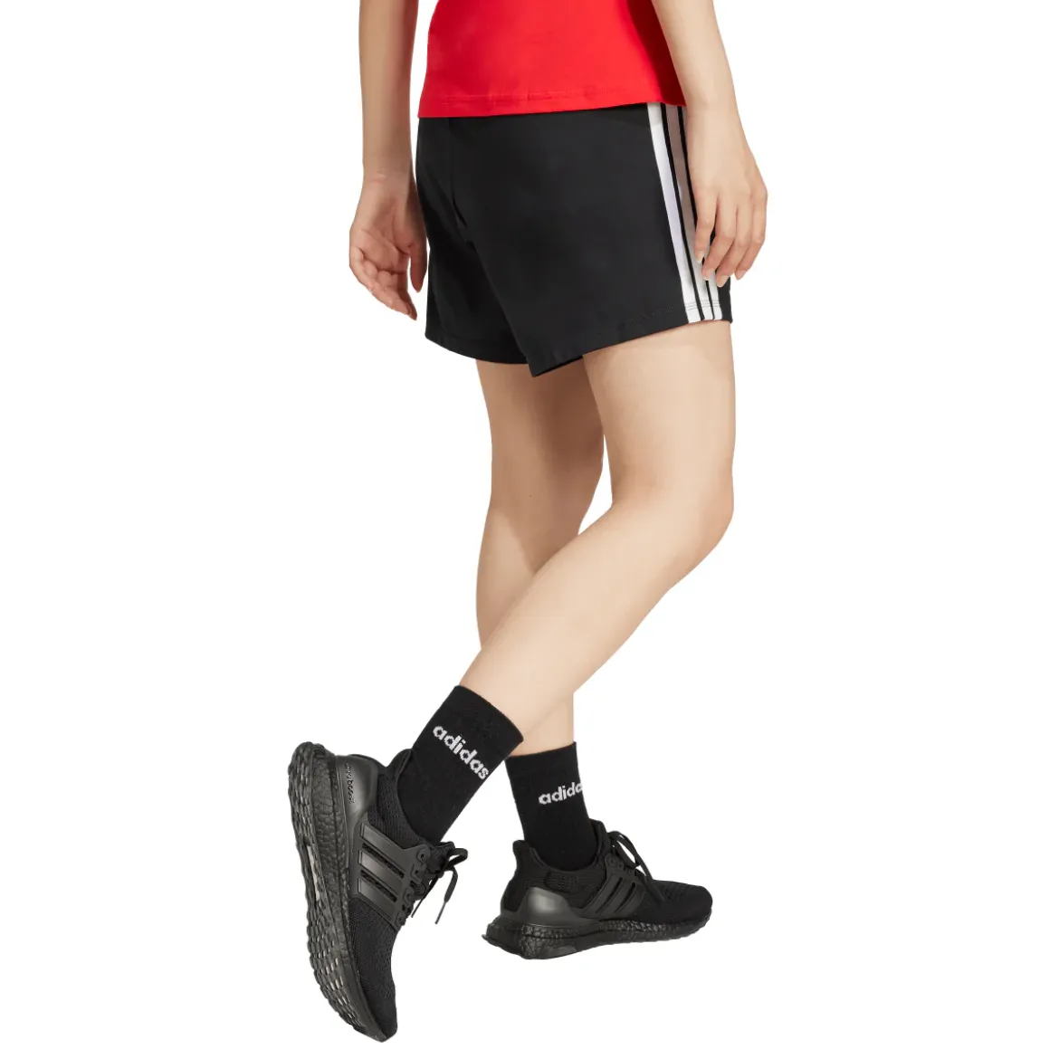 Shorts Sportivi Neri Donna con iconiche tre strisce bianche adidas