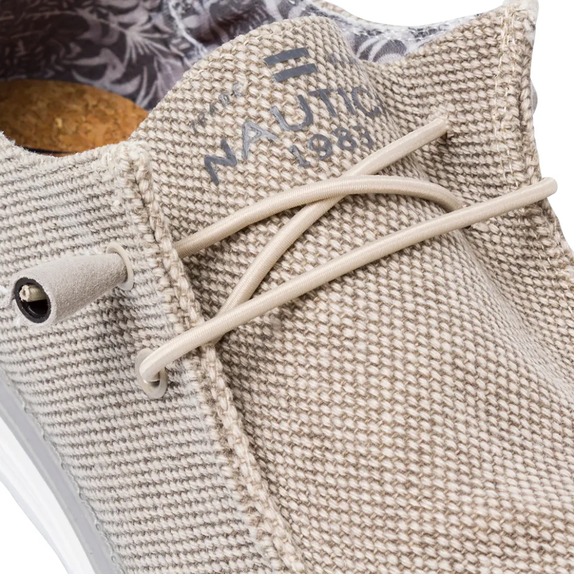 Slip-on casual beige da Uomo in tessuto canvas Nautica