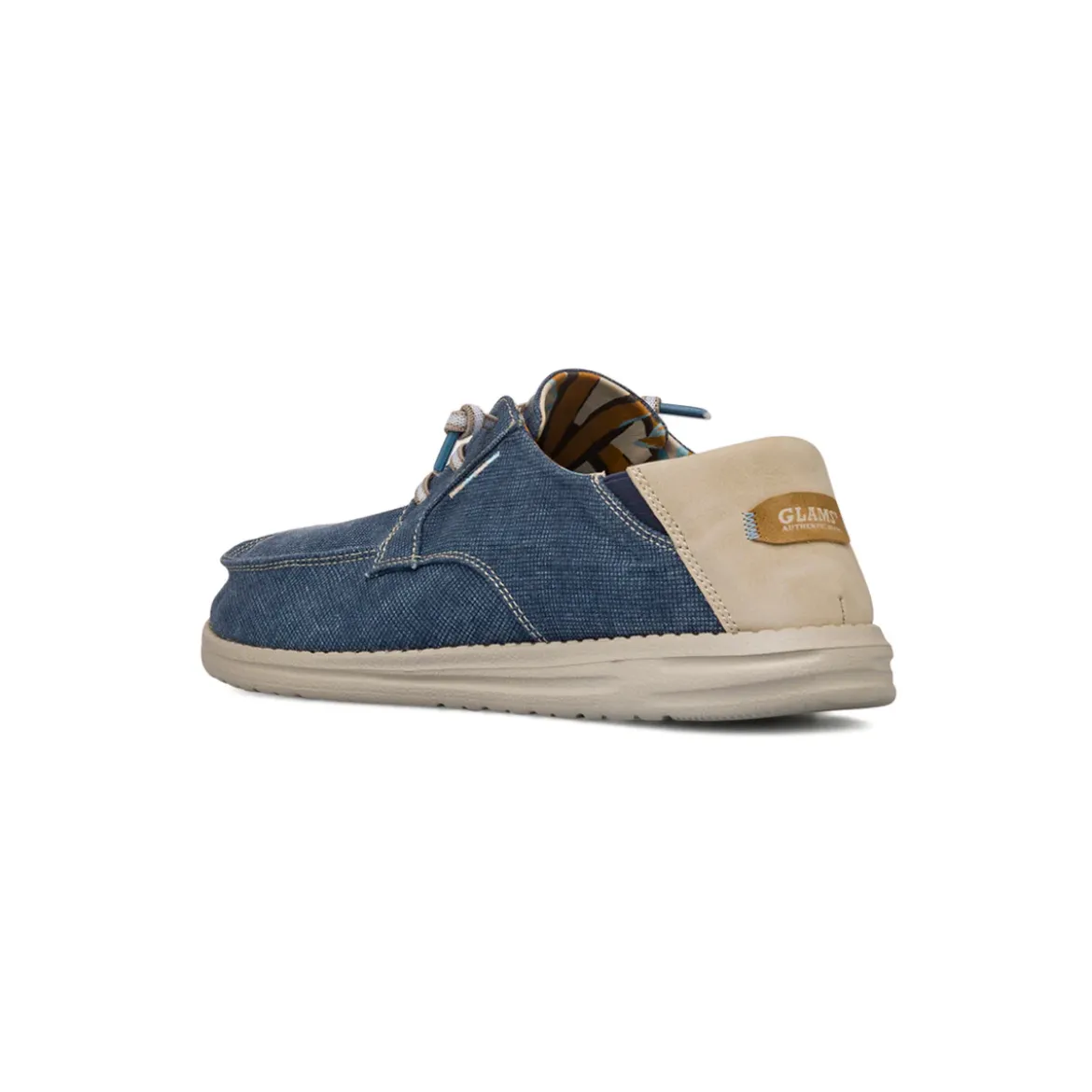 Slip-on Casual Blu effetto Jeans da Uomo in Tessuto Glams