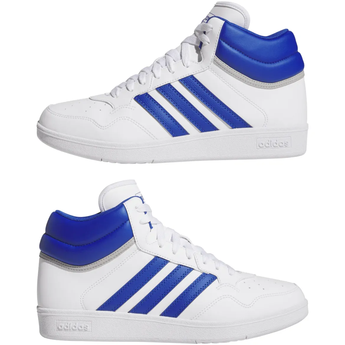 Sneakers alte bianche con inserti blu da Uomo adidas Hoops 4.0