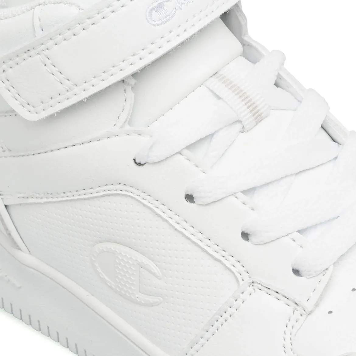 Sneakers alte bianche da bambino con chiusura a strappo Champion 2.0 Mid