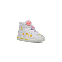 Sneakers alte bianche da Bambina con decorazione fiori Primigi
