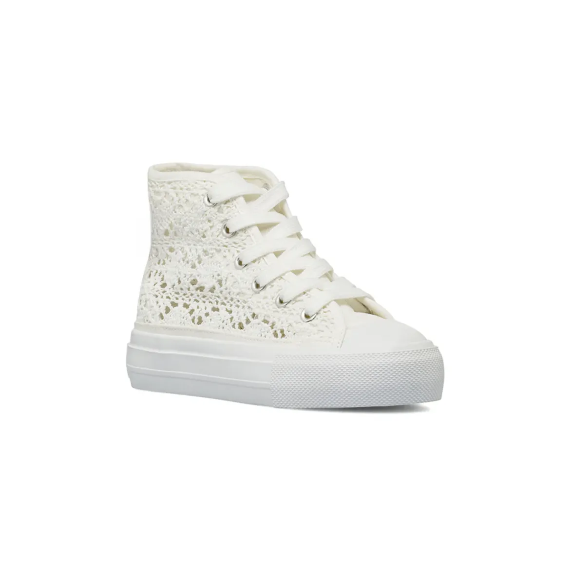 Sneakers alte bianche da Ragazza in tessuto effetto pizzo Dieci Baci