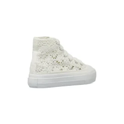 Sneakers alte bianche da Ragazza in tessuto effetto pizzo Dieci Baci
