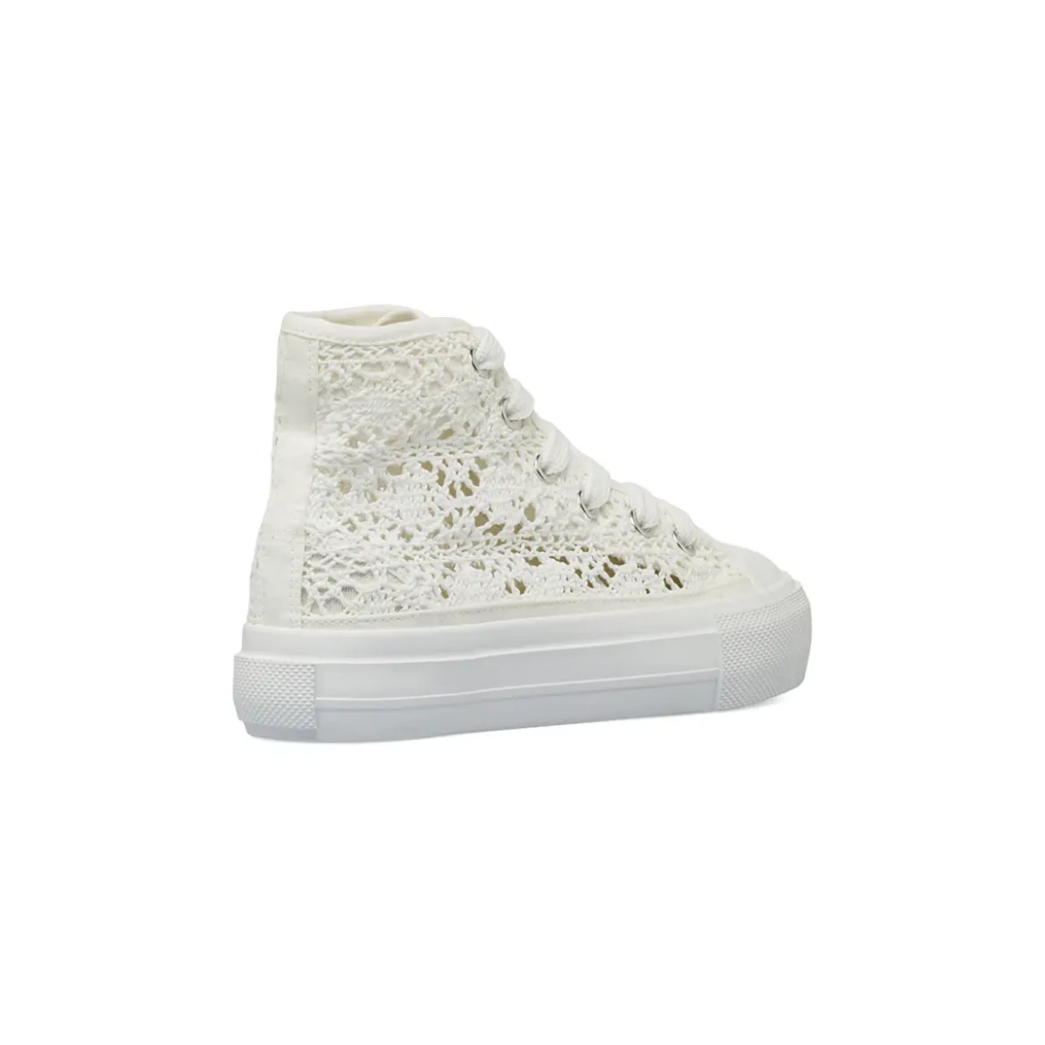 Sneakers alte bianche da Ragazza in tessuto effetto pizzo Dieci Baci
