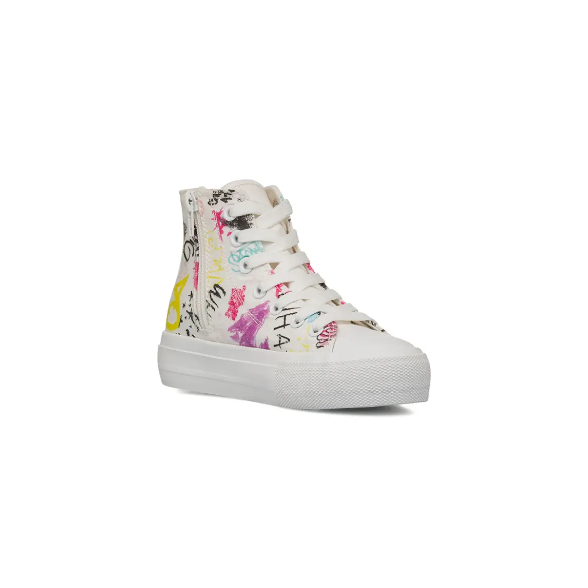 Sneakers alte bianche da Ragazza con stampa graffiti Dieci Baci