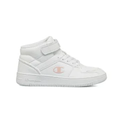 Sneakers alte bianche da Ragazza con logo rosa Champion Mid 2.0