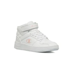 Sneakers alte bianche da Ragazza con logo rosa Champion Mid 2.0