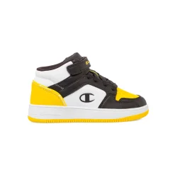 Sneakers alte da bambino nere con dettagli gialli Champion