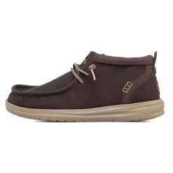 Sneakers alte da uomo marroni Heydude Wally Mid con suola a contrasto