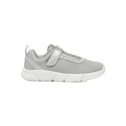 Sneakers argento da Bambina con chiusura a strappo e suola traspirante Geox