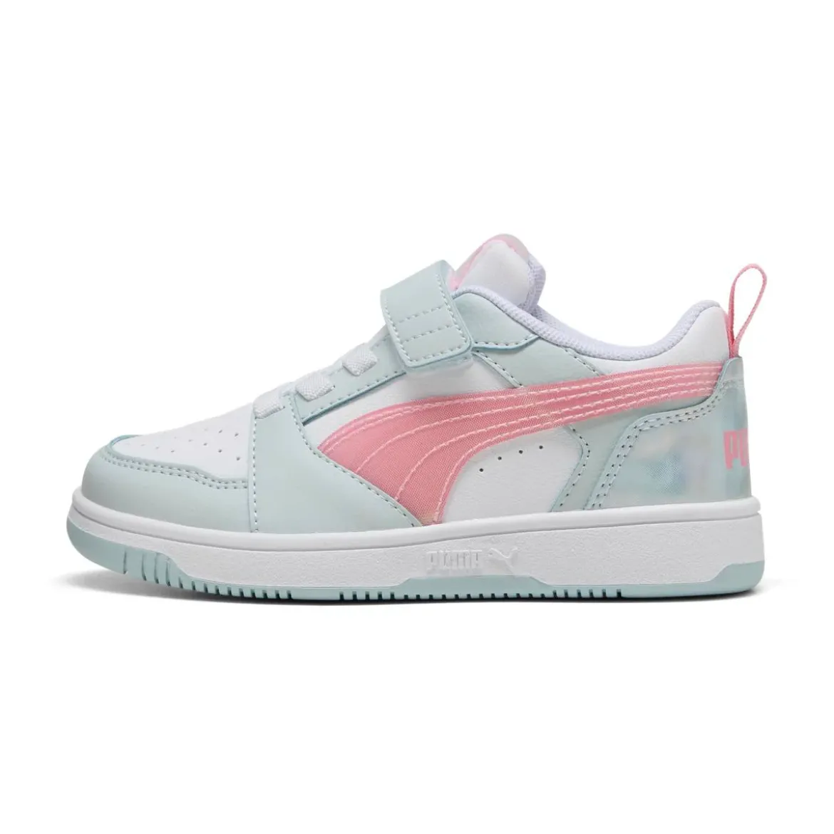 Sneakers azzurre e rosa da Bambina con strappo Puma Rebound V6