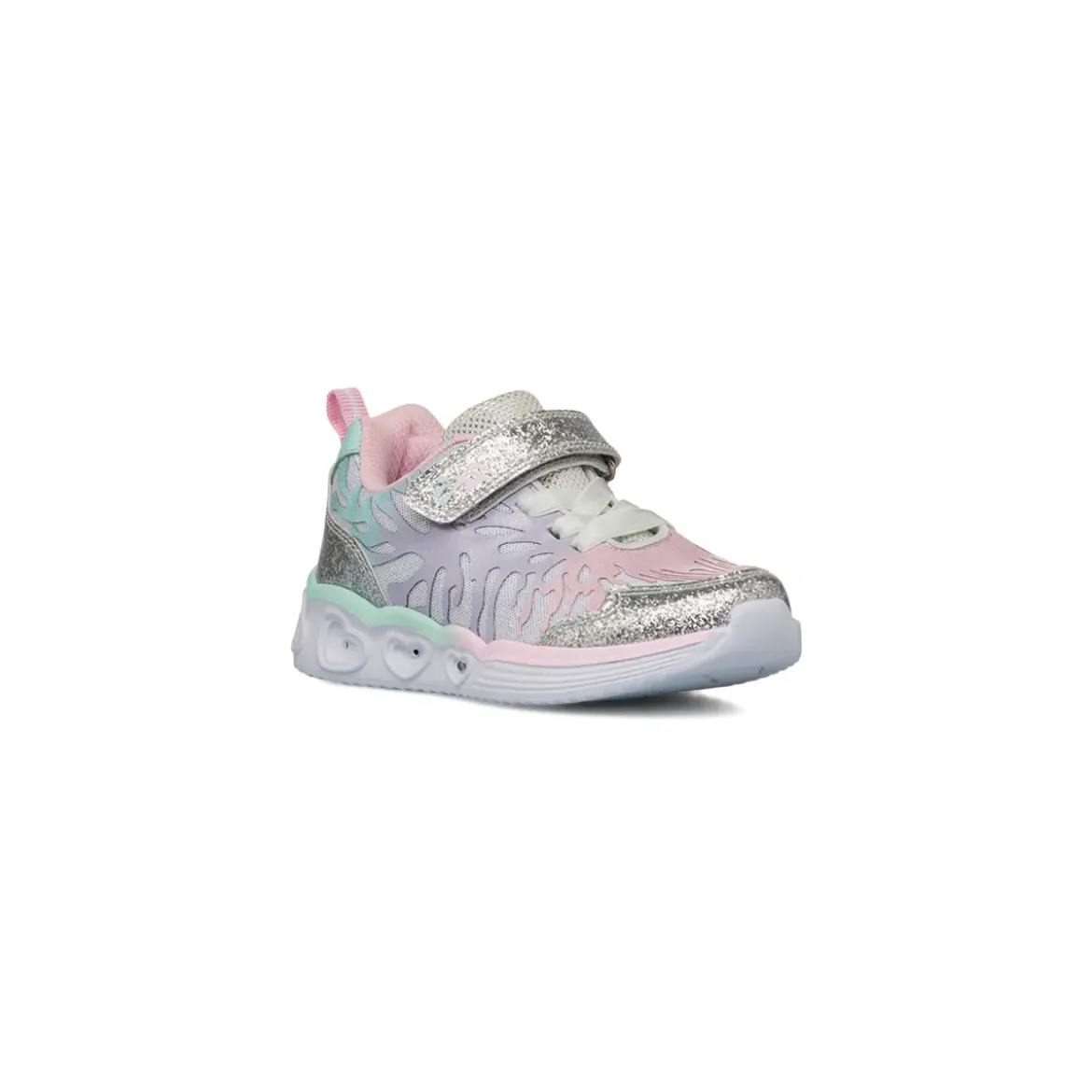 Sneakers Bambina argento con dettagli glitter e luci Le scarpe di Alice