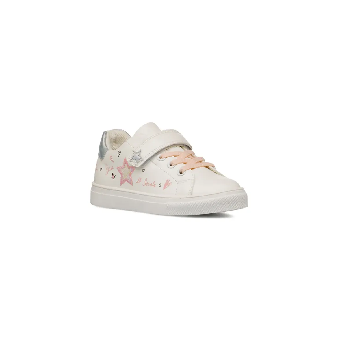 Sneakers Bambina bianche con stelle glitterate Le Scarpe di Alice