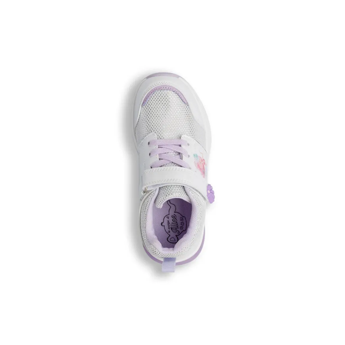 Sneakers Bambina bianche e lilla con luci nella suola Le Scarpe di Alice