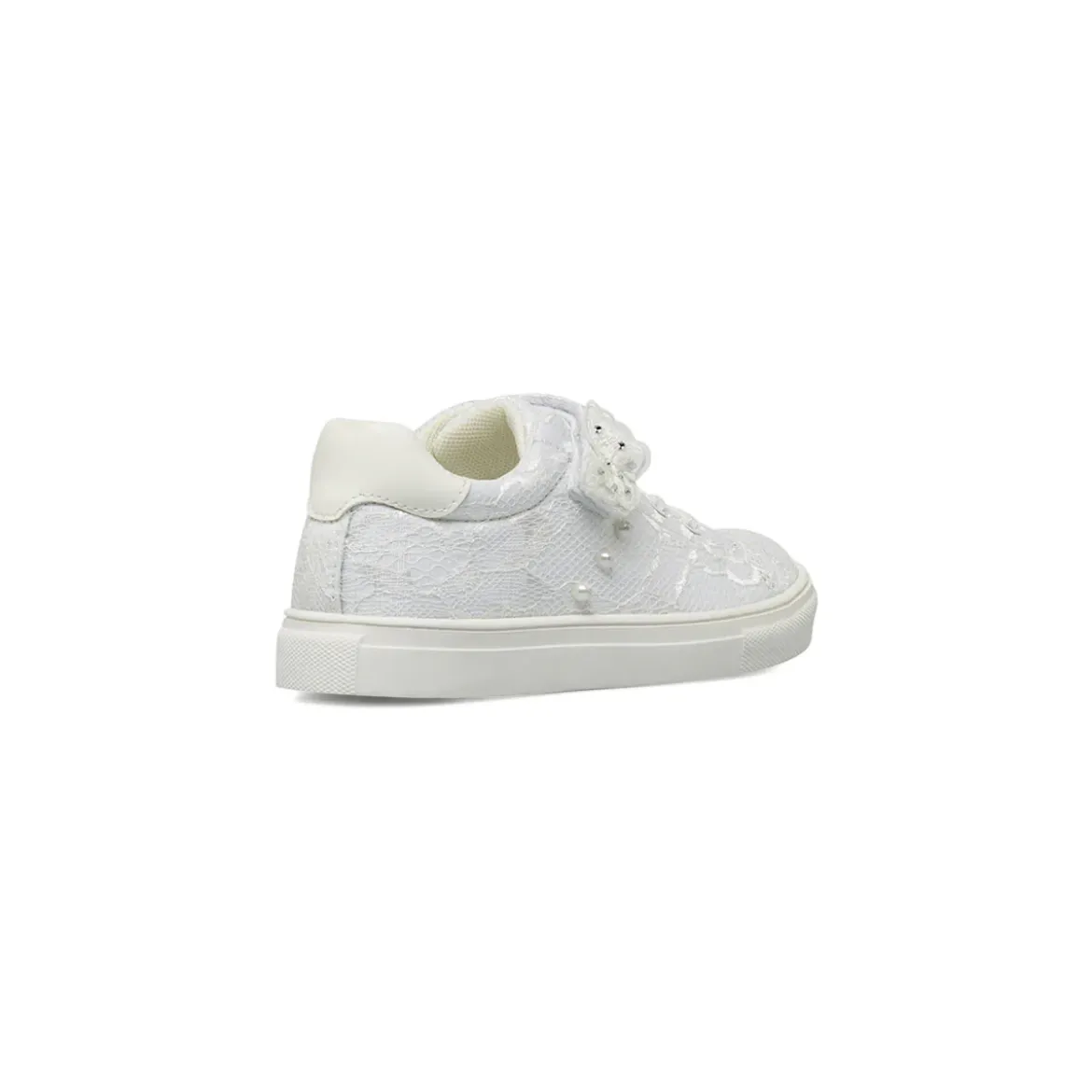 Sneakers bambina bianche Le scarpe di Alice in pizzo e con strappo