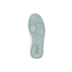 Sneakers bambina Kappa bianche e azzurre con lacci elastici e strappo