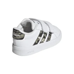 Sneakers Bambino bianche con inserti camouflage adidas Grand Court 3.0