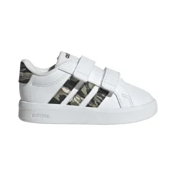 Sneakers Bambino bianche con inserti camouflage adidas Grand Court 3.0