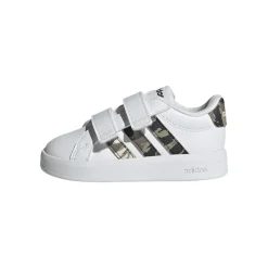 Sneakers Bambino bianche con inserti camouflage adidas Grand Court 3.0