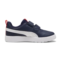 Sneakers bambino blu con dettagli rossi Puma Courtflex v3