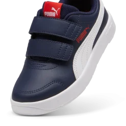 Sneakers bambino blu con dettagli rossi Puma Courtflex v3