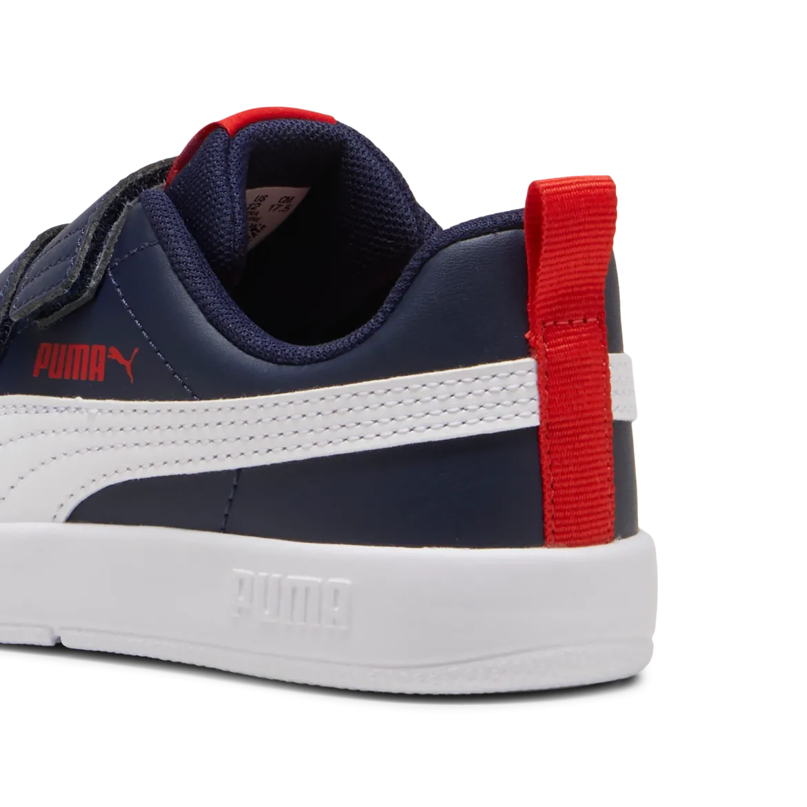 Sneakers bambino blu con dettagli rossi Puma Courtflex v3
