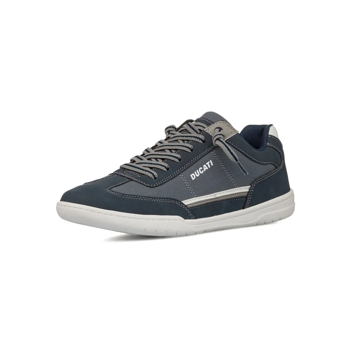 Sneakers basse blu con dettagli a contrasto da Uomo e logo laterale Ducati
