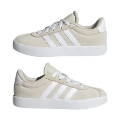 Sneakers beige da ragazza con logo adidas VL Court 3.0