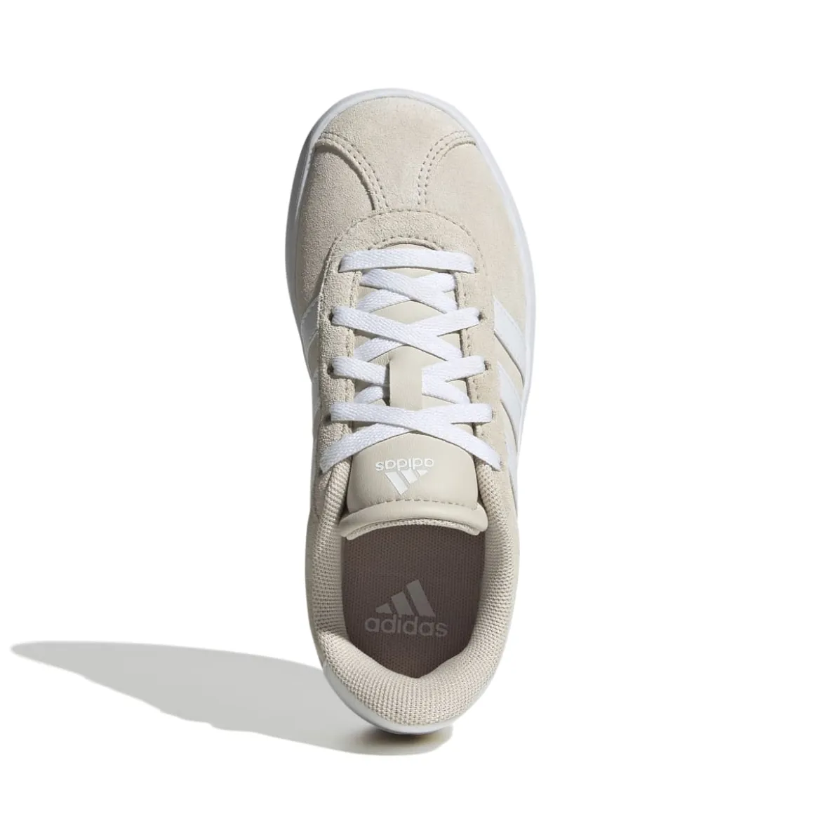 Sneakers beige da ragazza con logo adidas VL Court 3.0