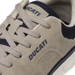Sneakers beige da Uomo con dettagli a contrasto e logo Ducati