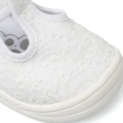 Sneakers Bianche Bambina effetto pizzo e chiusura a strappo Chicco