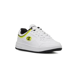 Sneakers bianche con dettagli neri e gialli da ragazzo Champion GS Low