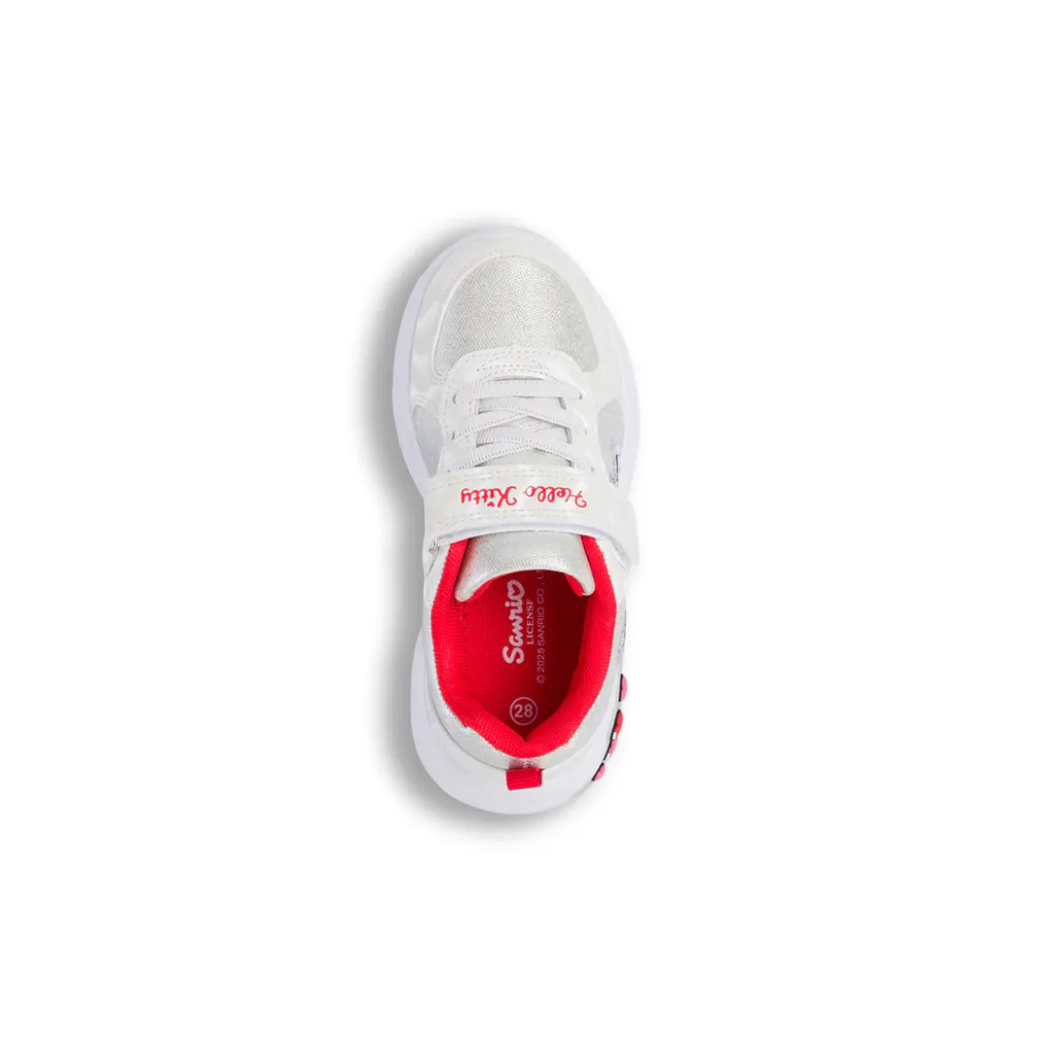 Sneakers bianche da bambina con glitter e luci Hello Kitty